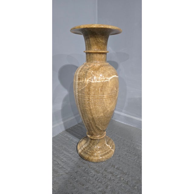 Stone Huge Carved Alabaster Vase, 1930 For Sale - Image 7 of 10
