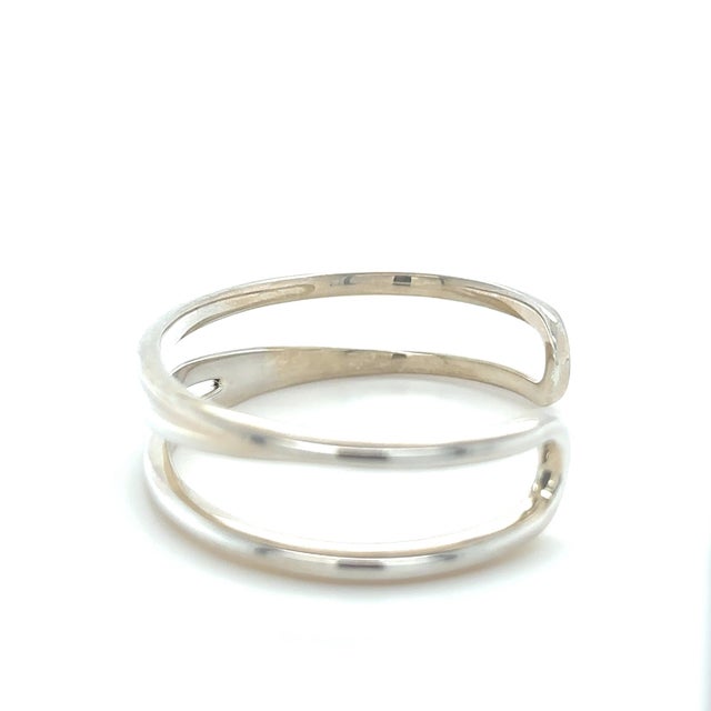 Contemporary Tiffany & Co. Sterling Silver Zig Zag Open Weave Cuff Bracelet 26.83g For Sale - Image 3 of 7