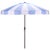 Buti 9 Ft Crank Umbrella, Baby Blue Cabana Stripe/Brown Pole For Sale - Image 9 of 9