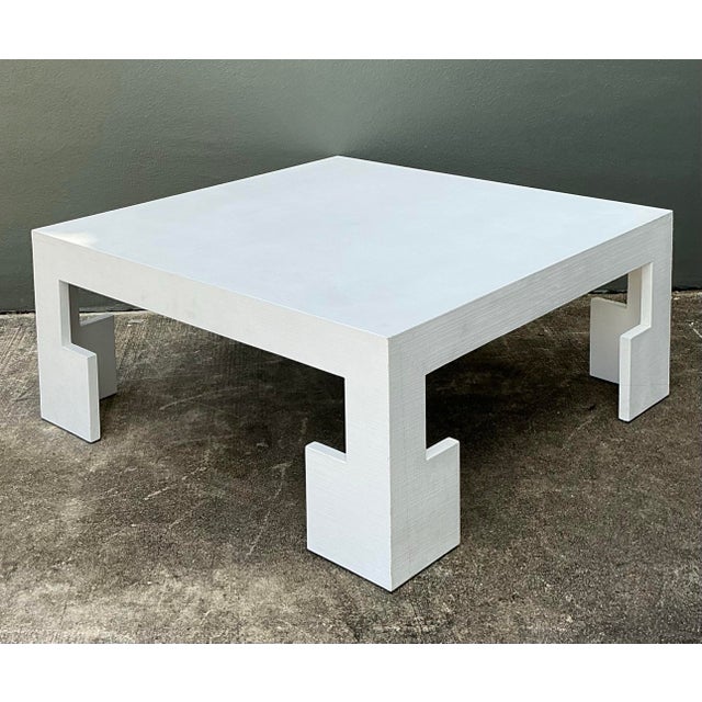 Vintage Custom Grasscloth Coffee Table For Sale - Image 12 of 12