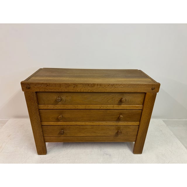 Brutalist Brutalist Oak Chest of Drawers, 1970s For Sale - Image 3 of 14