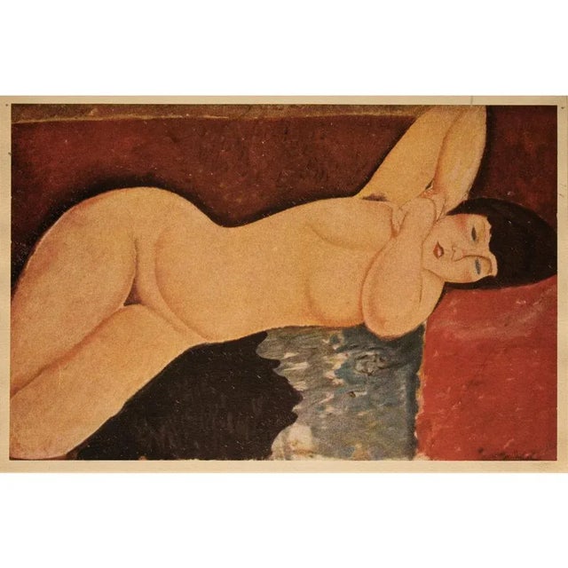 Paper 1947 After Amedeo Modigliani, "Reclining Nude" First Edition Parisian Full-Color Print For Sale - Image 7 of 7