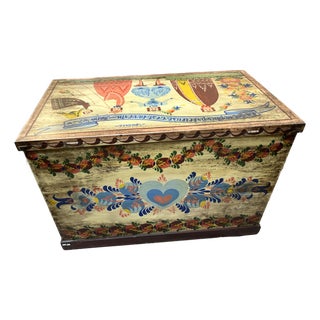 1940s Peter Hunt Hand Painted Trunk For Sale