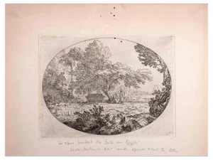 Le Repos Pendant la Fuitre en Egypte, Original Lithograph, 17th-Century