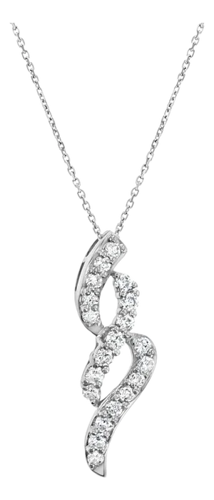Statement Diamond Pendant .85cttw 18k White Gold 16"