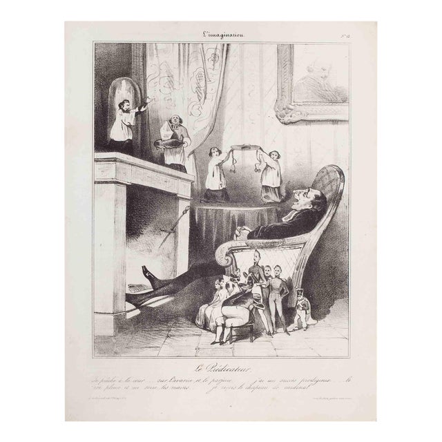 Honoré Daumier, Le Predicateur, Lithograph, 1833 For Sale