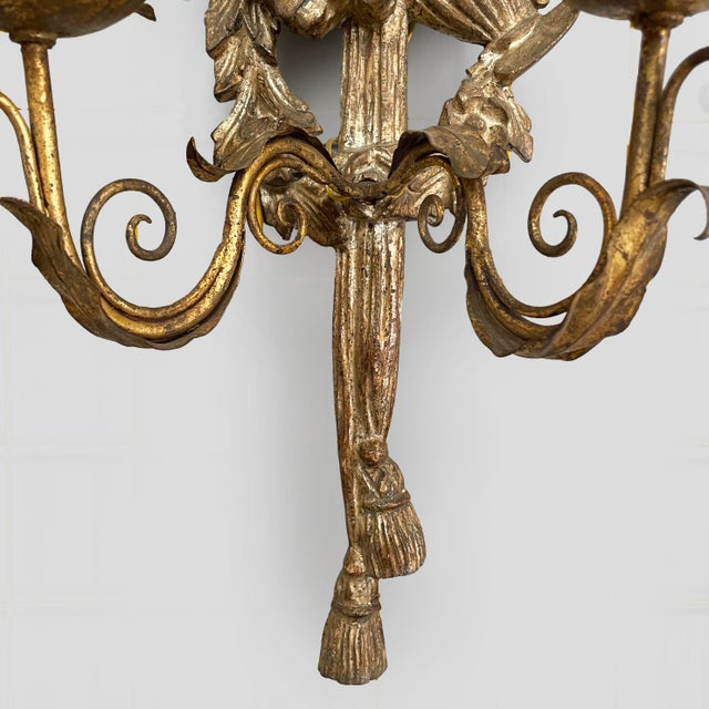 French Louis XVI Wall Lamps in Gilded Wood, 1800s, Set of 2 For Sale - Image 11 of 12