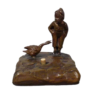 Antique Austrian Bronze Table Bell from Wiener Bronze