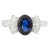 1.04 Ct Oval Sapphire & Diamonds Engagement Ring Size 6.5 For Sale