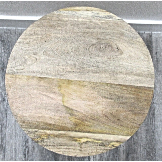 Vintage Rustic Indoor Outdoor Teak Stave Hourglass Side Table For Sale - Image 10 of 10