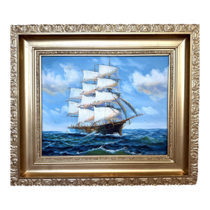 Vintage Oil Painting Tall Ship Seascape Signed K. Dossi Maritime Marine Art