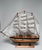 American Americana Nautical Wooden Decorative Clipper Tall Ship Model, Black, White & Brown For Sale - Image 3 of 12