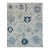 Handmade Oushak Style Blue and Ivory Floral Rug For Sale
