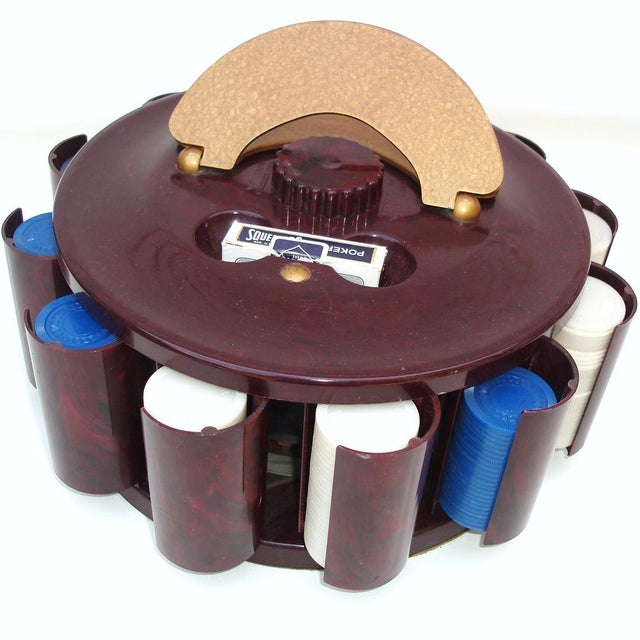 Poker Chip Holder Round Carousel Game Station Chairish