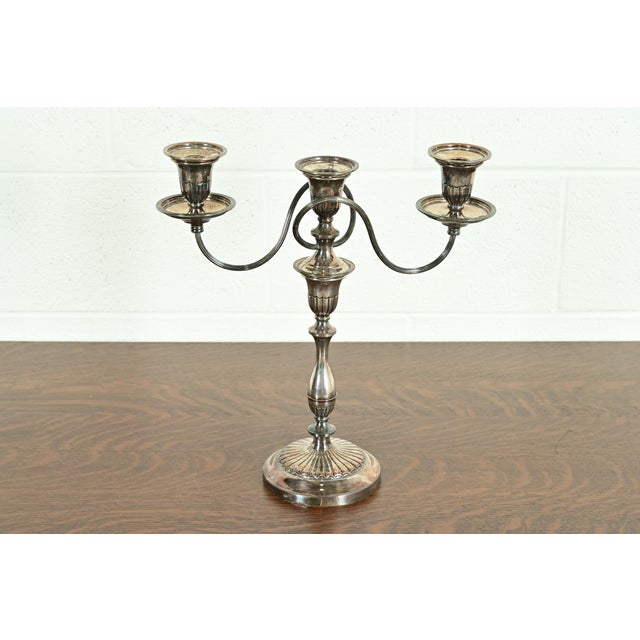Tiffany & Co. Style Antique Victorian Silverplate Three-Light Candelabra For Sale - Image 16 of 16
