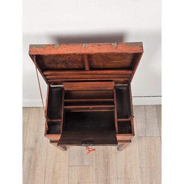 Brown Early 19th Century Anglo-Indian Campaign Trunk For Sale - Image 8 of 11