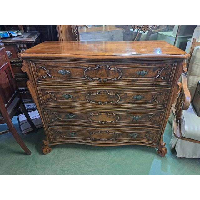 Wood Piedmontese Chest of Drawers in Walnut For Sale - Image 7 of 7