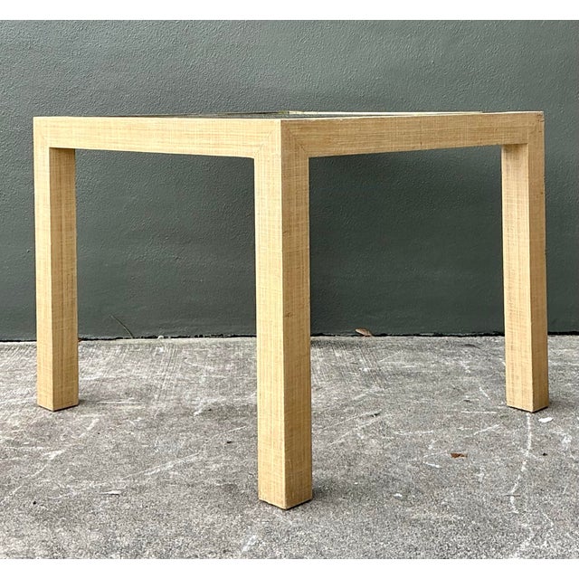 Vintage Wrapped Grasscloth Game Table For Sale - Image 12 of 12