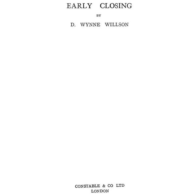 Traditional "Early Closing" 1931 Willson, D. Wynne For Sale - Image 3 of 6