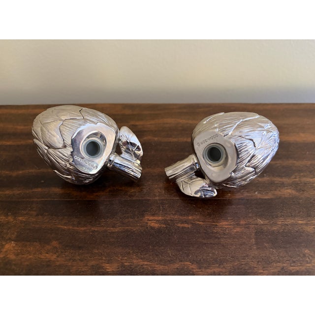 Metal Godinger Silver-Plated Artichoke Salt and Pepper Shakers, Vintage Pair For Sale - Image 7 of 8