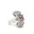 Late 20th Century Gia Certified Pink Sapphire and Diamond Vintage 18k Gold Vertical Ring Size 8.5 For Sale - Image 4 of 7
