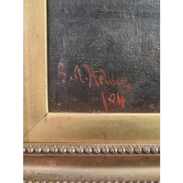 Antique Dog Oil Painting Moody Portrait of a Pug For Sale In Los Angeles - Image 6 of 12