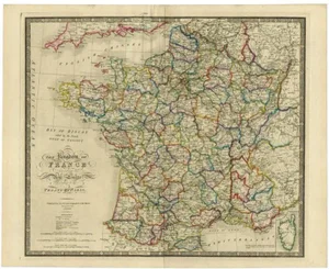 Antique Map of France, 1854