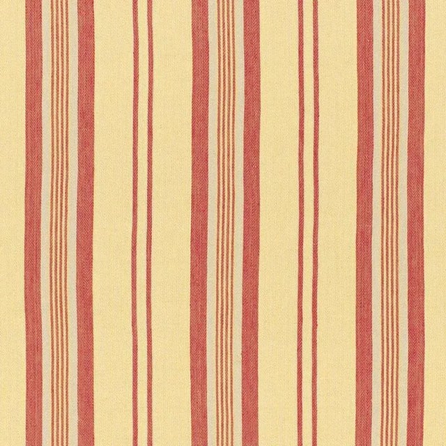 Contemporary Sample - Schumacher Sagaponic Linen Stripe Fabric in Berry For Sale - Image 3 of 3