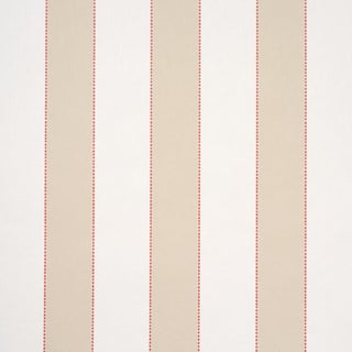 Schumacher Louise Stripe Wallcovering In Fawn For Sale