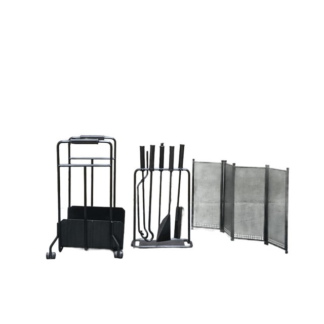 Afra & Tobia Scarpa Vintage Italian Fireplace Set by Afra & Tobia Scarpa for Dimensione Fuoco, Set of 3 For Sale - Image 4 of 11