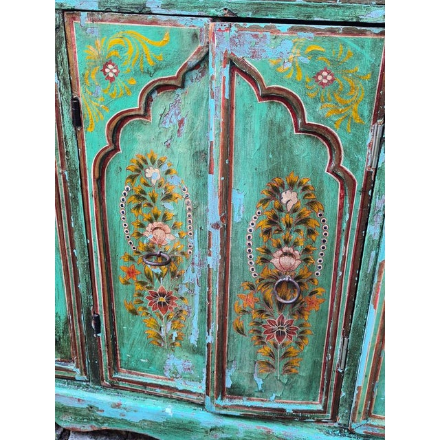 Mid-Century Indian Hand-Painted Wooden Chest of Drawers, 1970s For Sale - Image 11 of 16