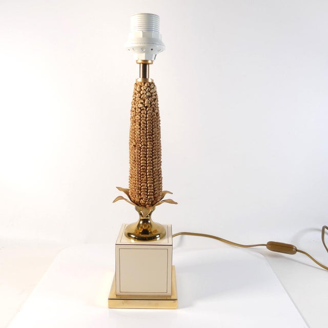 French Hollywood Regency Maizieres Corn Cob Lamp from Le Dauphin, 1970s For Sale - Image 4 of 11