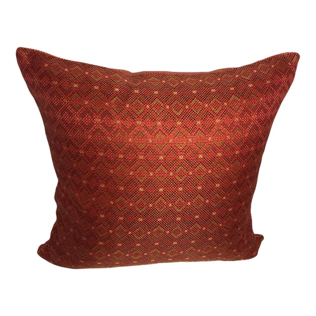 Pollack Snake Charmer Fabric in Cinnabar Pillow Cover For Sale