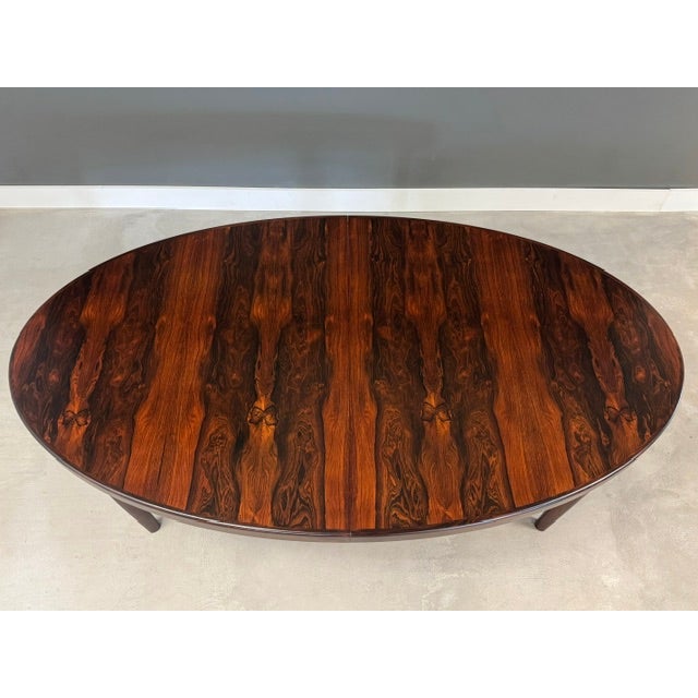 1950s Danish Modern Rosewood Oval Dining Table For Sale - Image 9 of 9