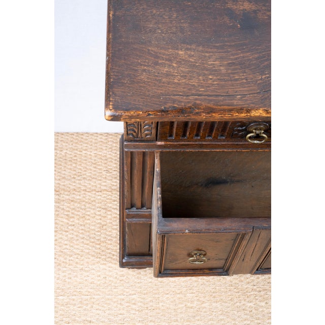 Wood Antique Carved Oak Chest For Sale - Image 7 of 13