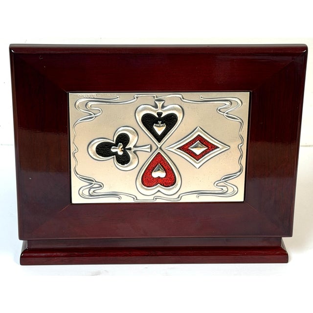 Mid-Century Modern Sterling Silver & Enamel Playing Card Box, Castellini, Italy For Sale - Image 15 of 18
