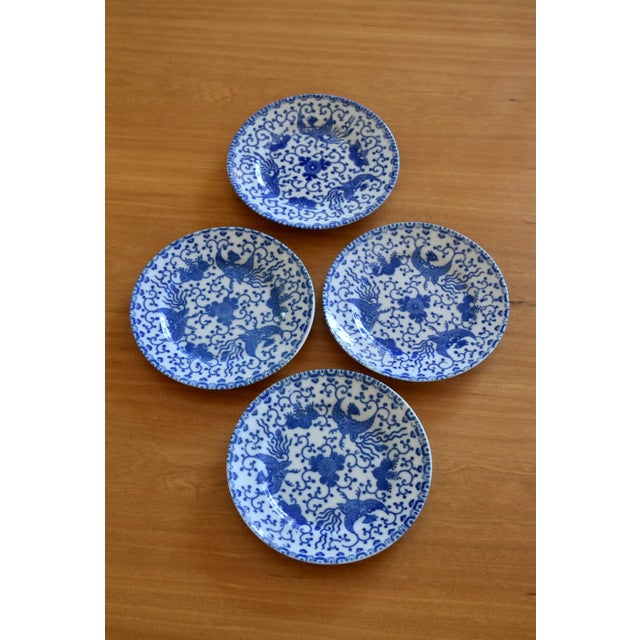 1920s 1920s Japanese Pheonix Bread & Butter Plates (Set of 4) For Sale - Image 5 of 5