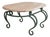 Vintage Pink Marble and Green Wrought Iron Coffee Table, 1970s For Sale
