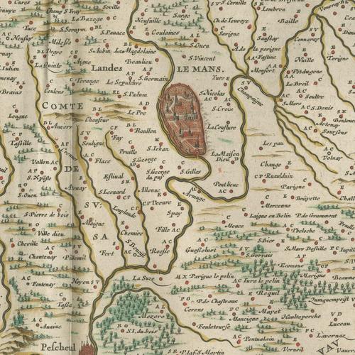 Antique Blaeu Map of Maine, 1642 For Sale - Image 4 of 12