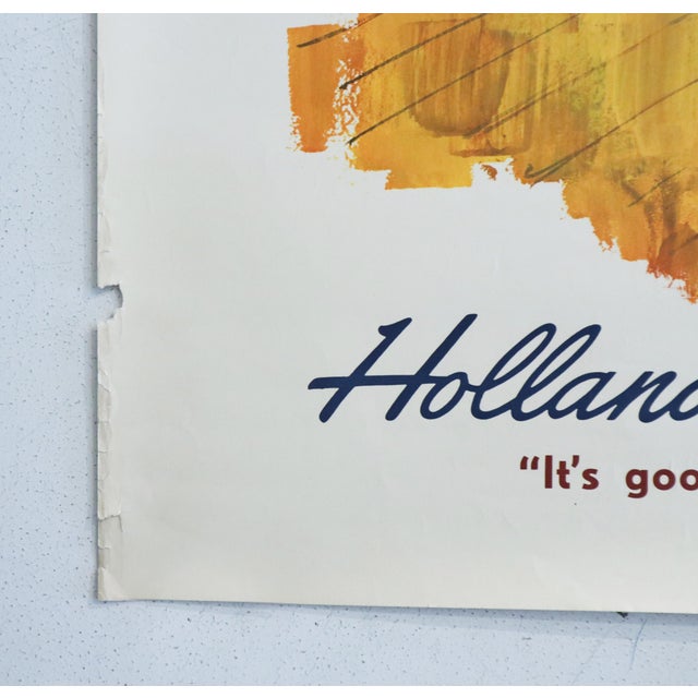 Mid-Century Modern 1960s Dutch Travel Poster - Holland-America Line/Ultimate Cruising Luxury - Rien Poortvliet For Sale - Image 3 of 5