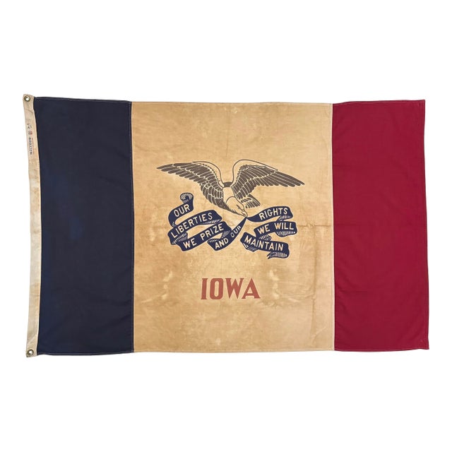 Vintage Cotton State Flag of Iowa For Sale