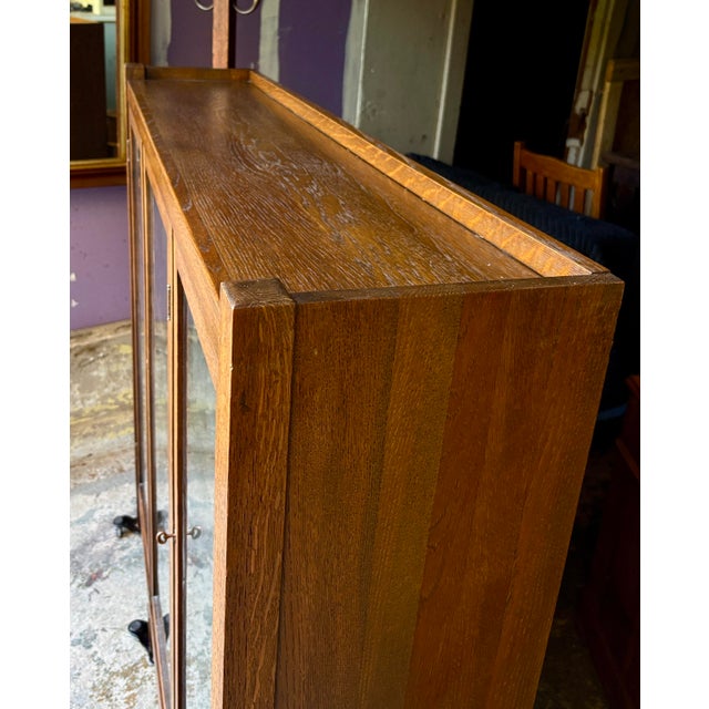 Antique Mission Oak 3 Door Cabinet or Bookcase For Sale - Image 9 of 10