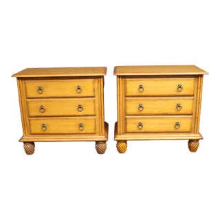 Tommy Bahama Pineapple Carved Nightstand/Pair For Sale