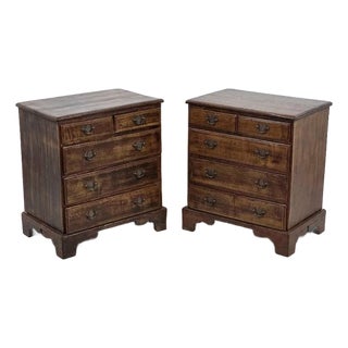 Pair of English Oak Bedside Chests or Bachelor's Chests, Circa 1920 For Sale