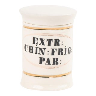 Antique-Style Small Ceramic Apothecary Jar - Extr Chin : Frig Par For Sale