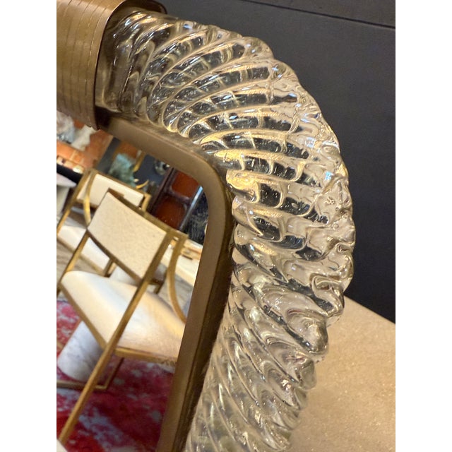 1960s 1960s Murano Glass and Brass Table Mirror For Sale - Image 5 of 7