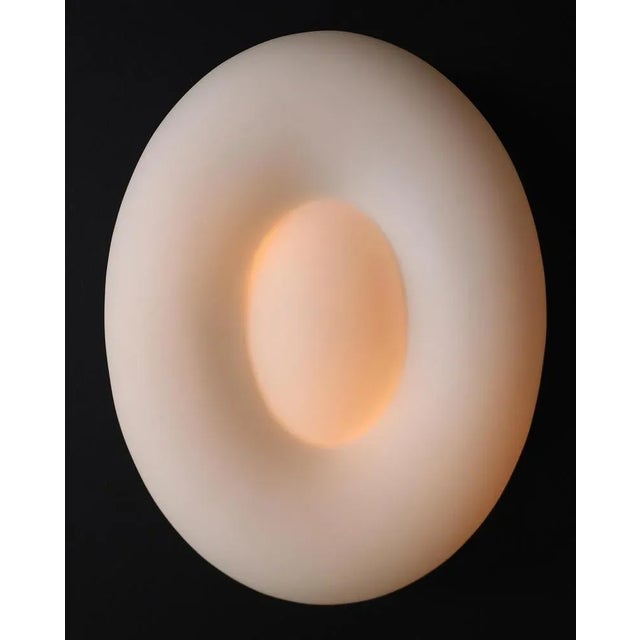 Mid-century modern opaline glass wall or ceiling lights, italy, 1970s (14 available) : offered here is a set of mid-...