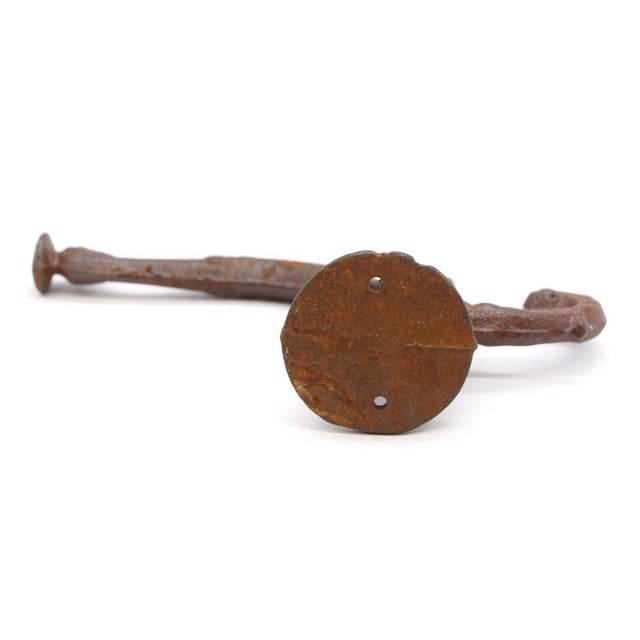 Late 20th Century Ornate Cast Iron Triple Hook For Sale - Image 6 of 6