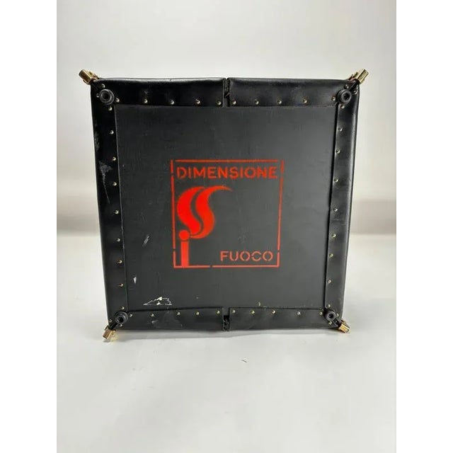 Leather and Brass Dimensionefuoco Firewood Sack by Afra & Tobia Scarpa, Italy, 1980s For Sale - Image 9 of 11