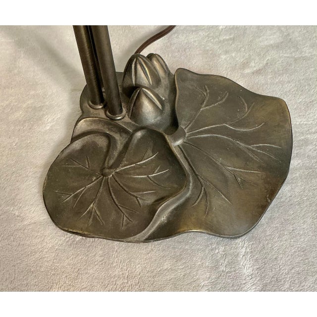 Tiffany Styled Pond Lily Three Light 16"Tall Table Lamp For Sale - Image 10 of 12